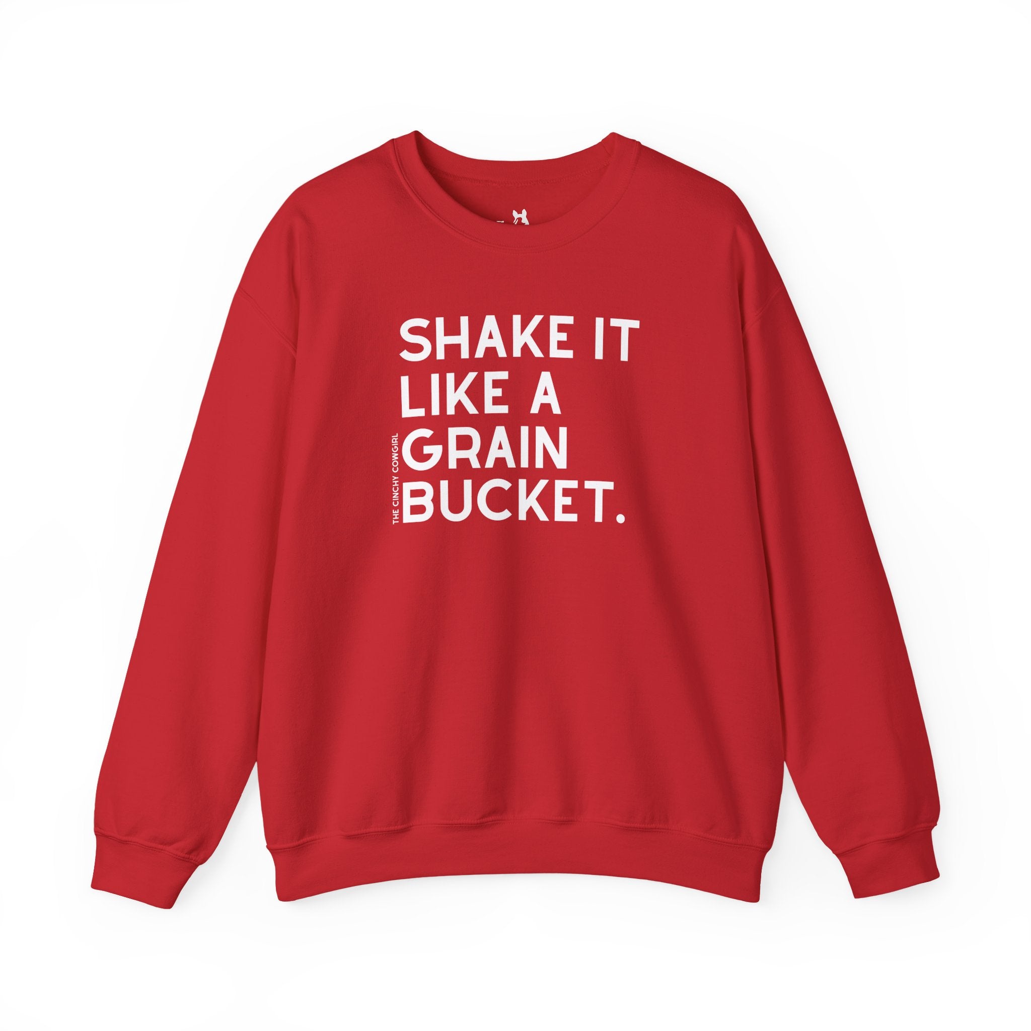 Shake It Like A Grain Bucket Pullover Sweatshirt The Cinchy Cowgirl - Print S Red