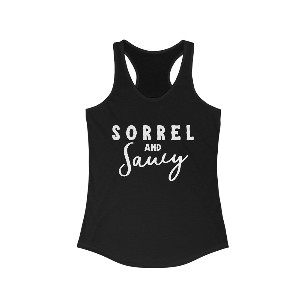 Sorrel & Saucy Racerback Tank Horse Color Shirts Printify   