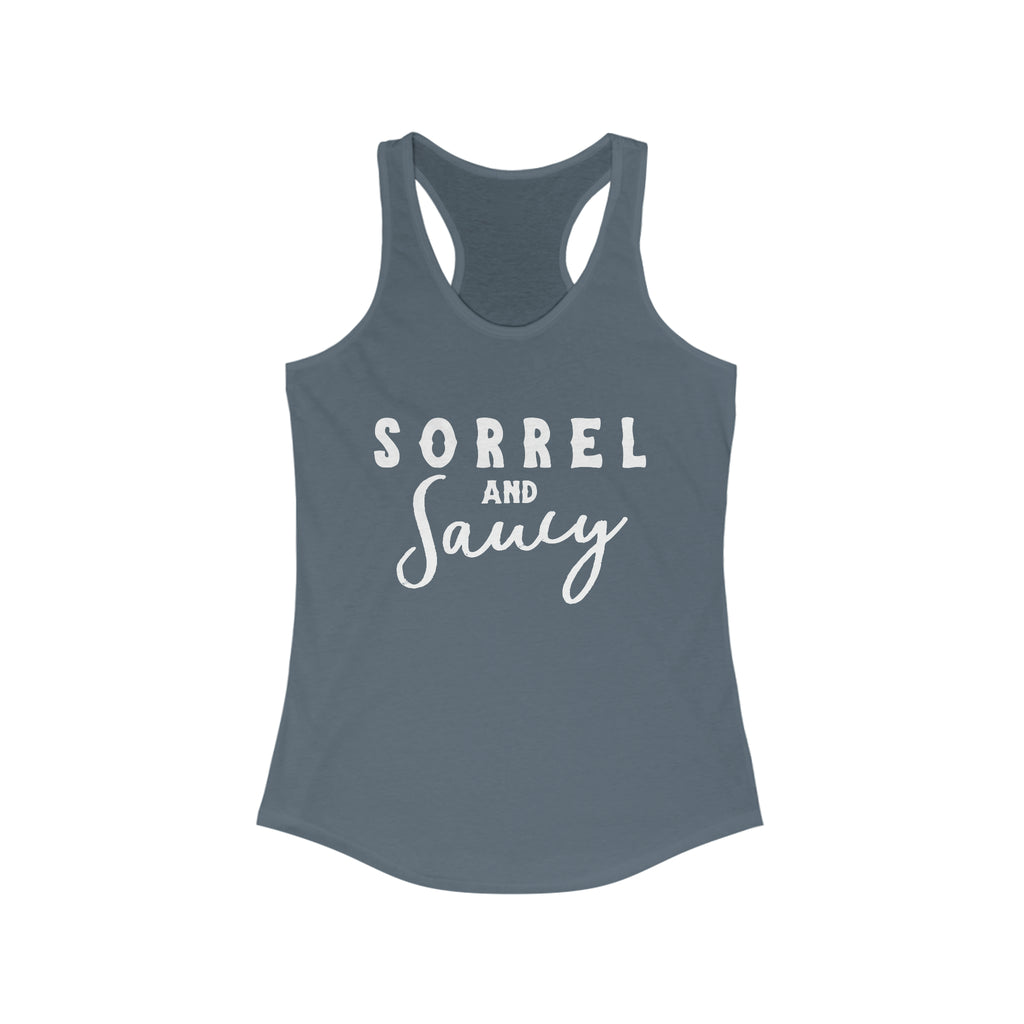 Sorrel & Saucy Racerback Tank Horse Color Shirts Printify   