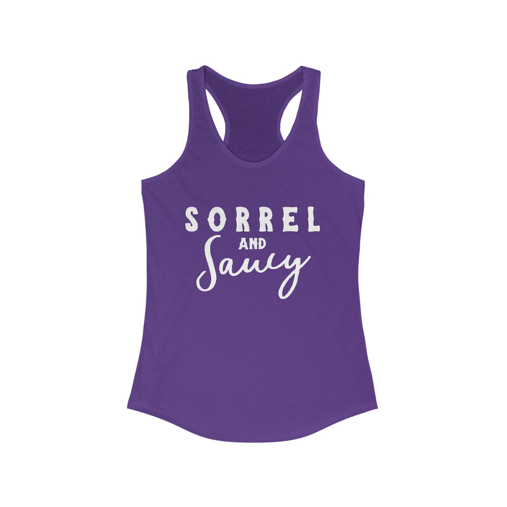 Sorrel & Saucy Racerback Tank Horse Color Shirts Printify   