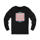 Mama's Please Let Your Babies Grow Up To Be Cowboys Long Sleeve Tee Long-sleeve The Cinchy Cowgirl - Print S Black