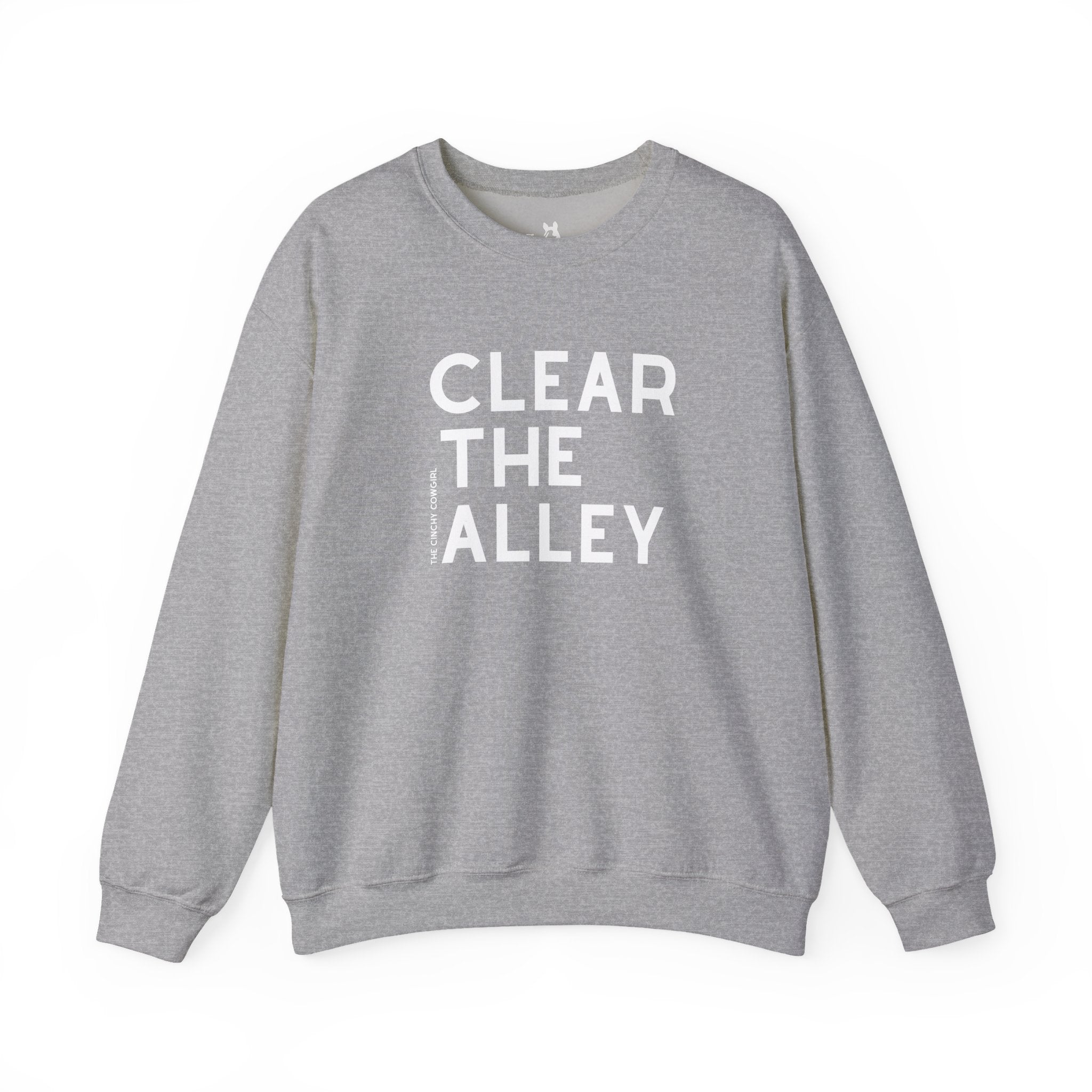Clear The Alley Pullover Sweatshirt The Cinchy Cowgirl - Print S Sport Grey