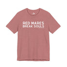 Red Mares Break Souls Short Sleeve Tee T-Shirt The Cinchy Cowgirl - Print Heather Mauve XS