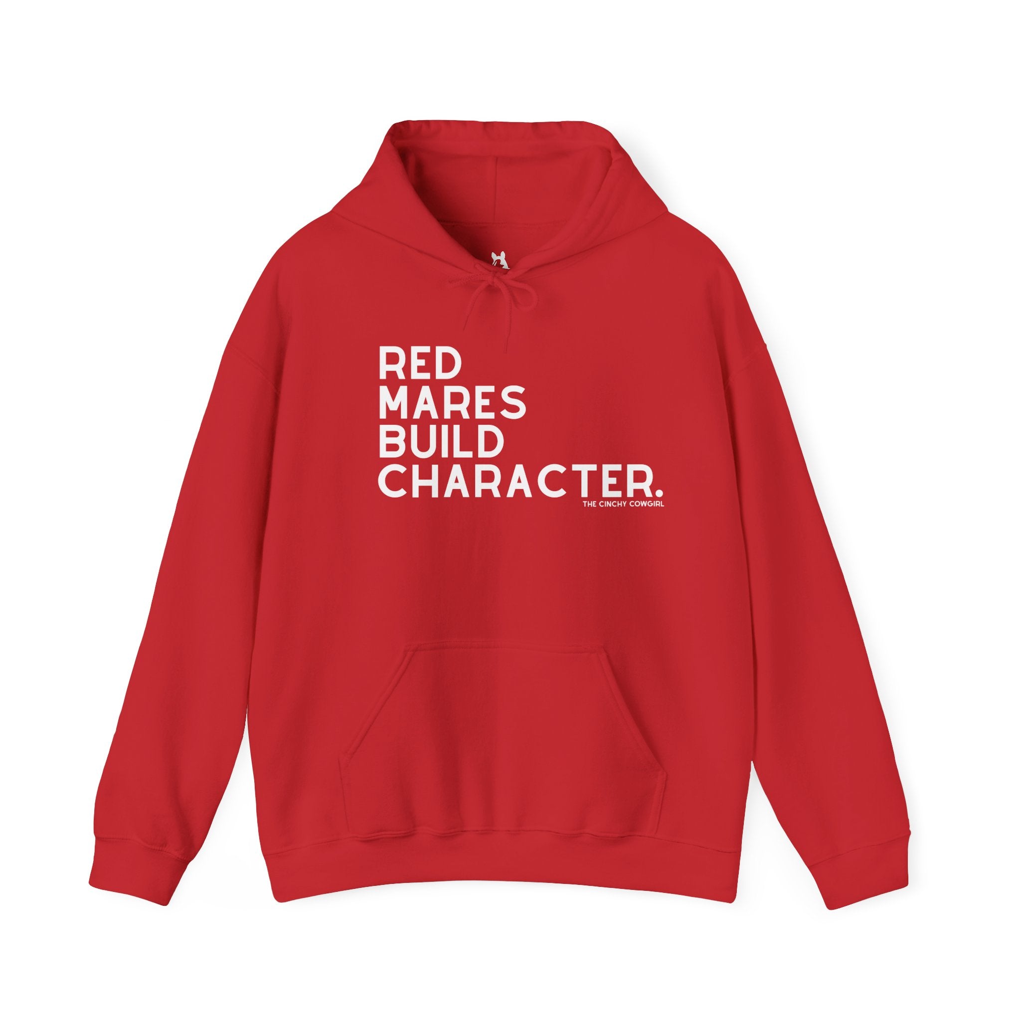 Red Mares Build Character Hoodie Hoodie The Cinchy Cowgirl - Print Red S