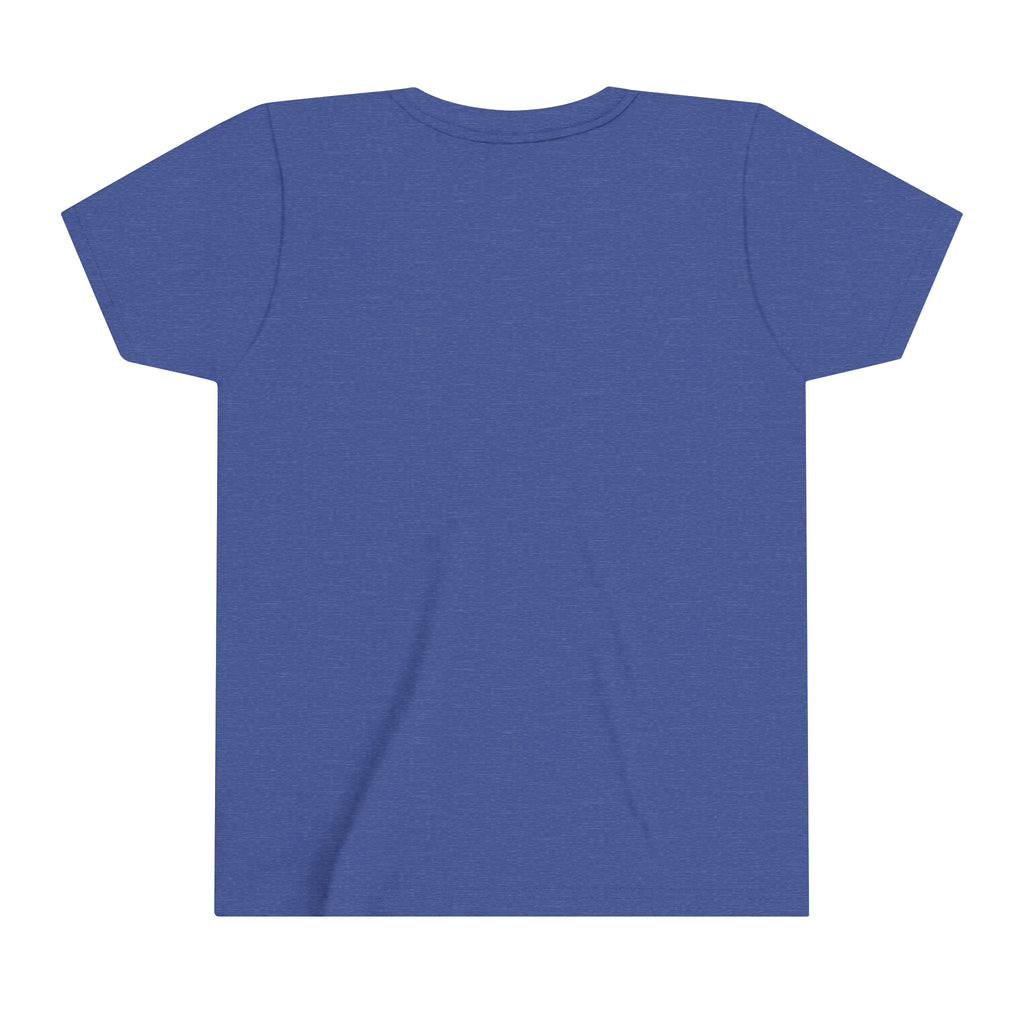 Youth backside royal short sleeve tee. 