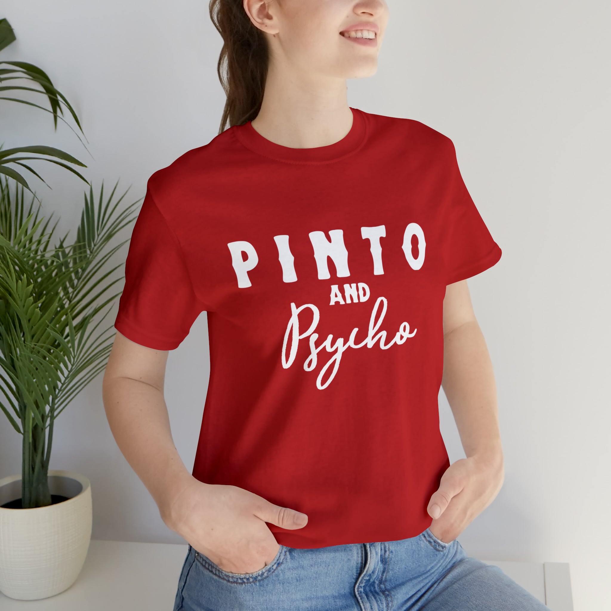 Pinto & Psycho Short Sleeve Tee Horse Color Shirt Printify Red XS 