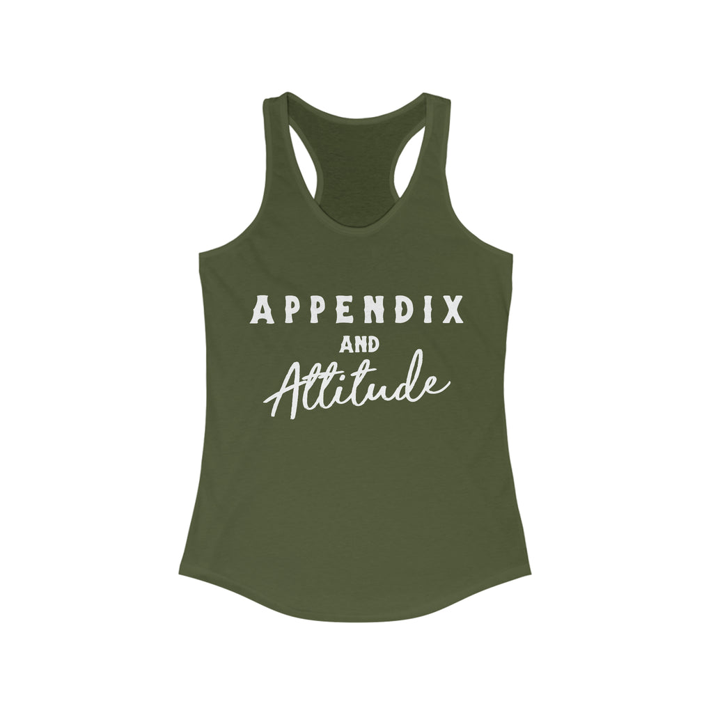Appendix & Attitude Racerback Tank Horse Color Shirts Printify XS Solid Military Green 