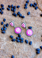 8 Ball With Checker Heart Stud Earrings Earrings Blue Tortoise