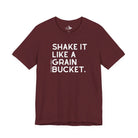 Shake It Like A Grain Bucket Short Sleeve Tee Graphic Tee The Cinchy Cowgirl - Print Maroon XS