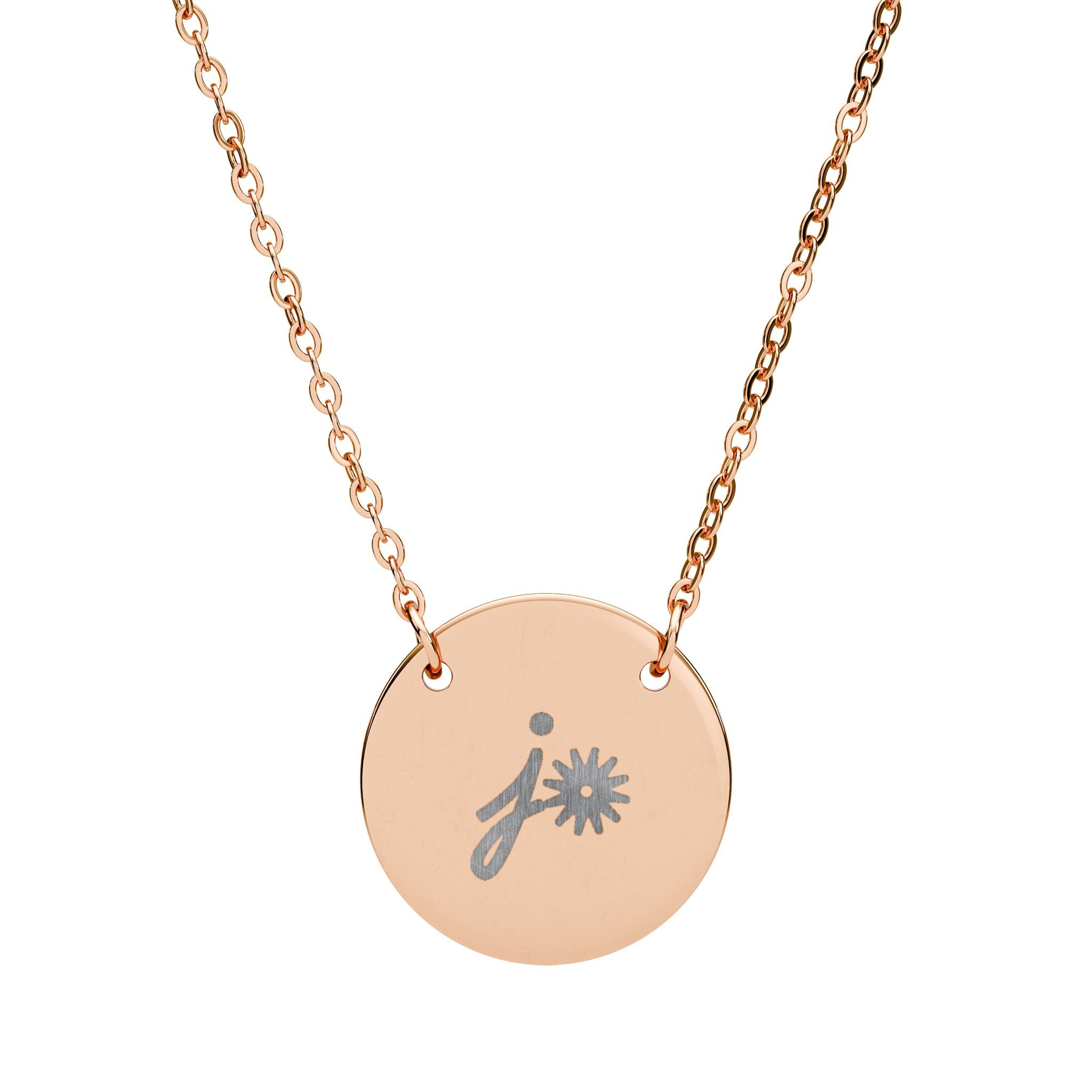 Personalized Cattle Brand Necklace Personalized Necklace The Cinchy Cowgirl - Print One Size 18K Rose Gold PVD coating