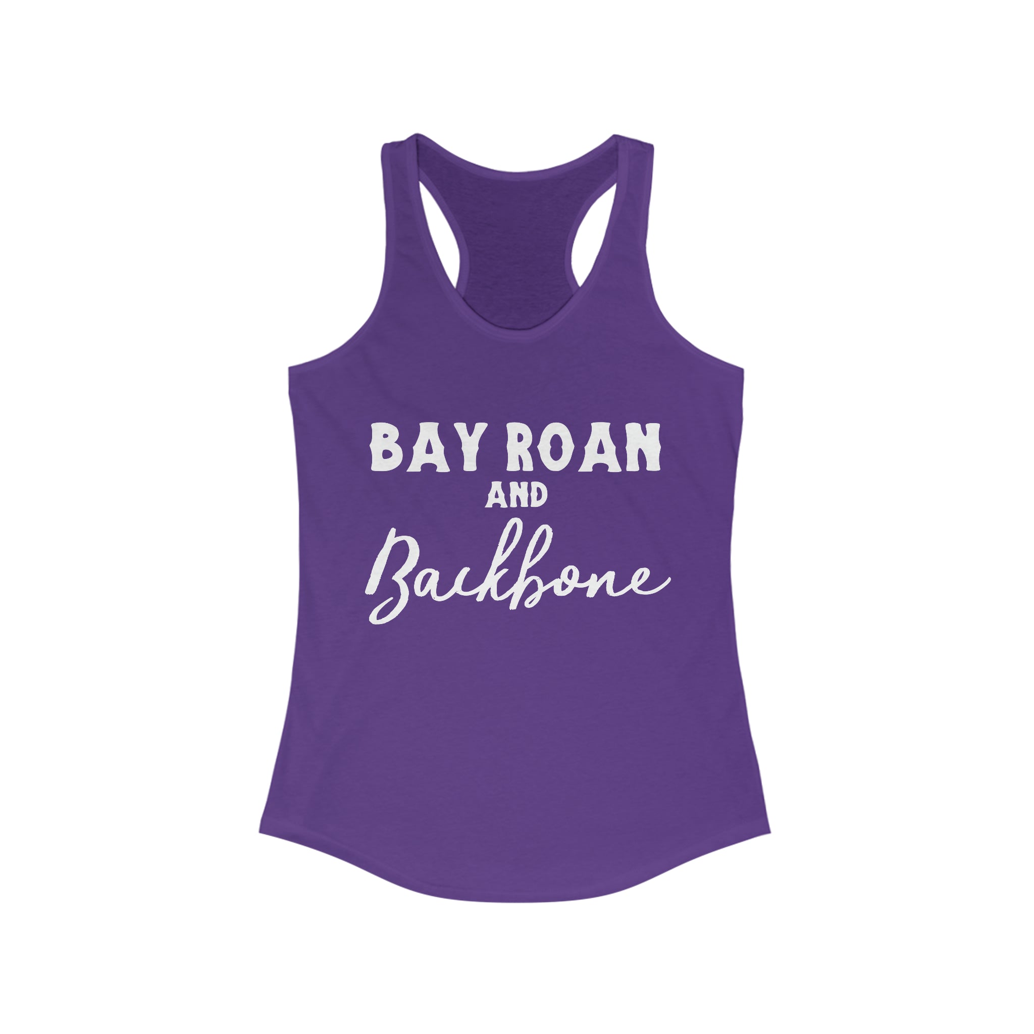 Bay Roan & Backbone Racerback Tank Horse Color Shirts Printify XS Solid Purple Rush 