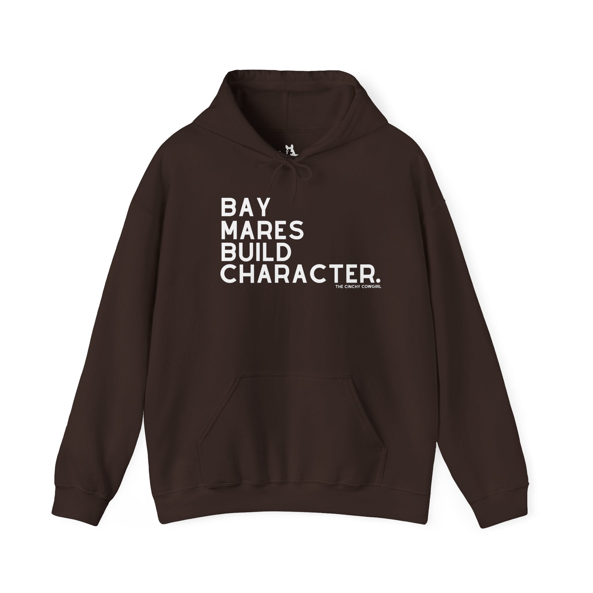 Bay Mares Build Character Hoodie Hoodie The Cinchy Cowgirl - Print Dark Chocolate S
