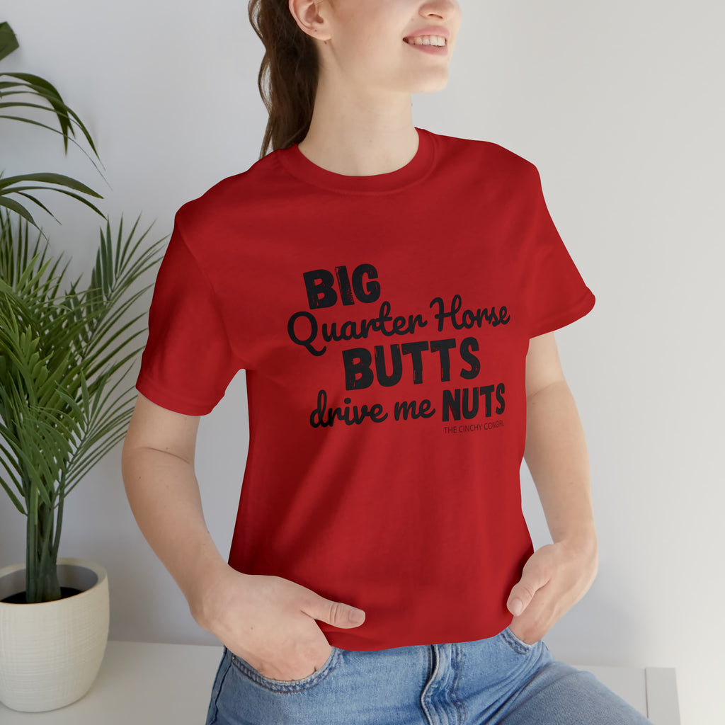 Quarter Horse Butts Short Sleeve Tee tcc graphic tee Printify Red XS 
