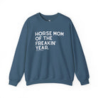 Horse Mom of the Freakin' Year Fleece Pullover Graphic Pullover The Cinchy Cowgirl - Print S Indigo Blue