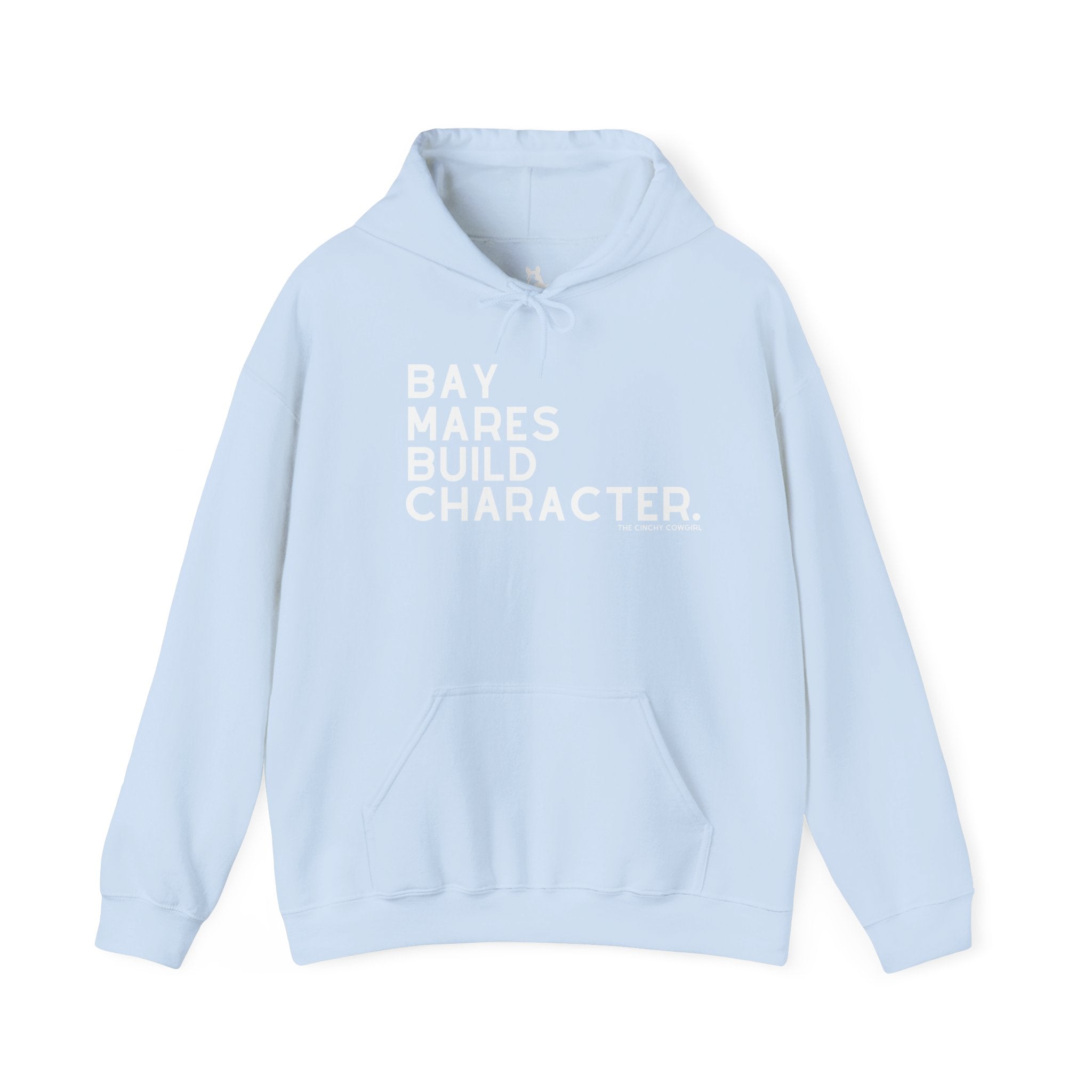 Bay Mares Build Character Hoodie Hoodie The Cinchy Cowgirl - Print Light Blue S