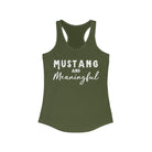 Mustang & Meaningful Racerback Tank Horse Color Shirts Printify XS Solid Military Green 