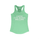Coffee, Cuss Words And Cows Tank Top Tank Top The Cinchy Cowgirl - Print XS Solid Mint