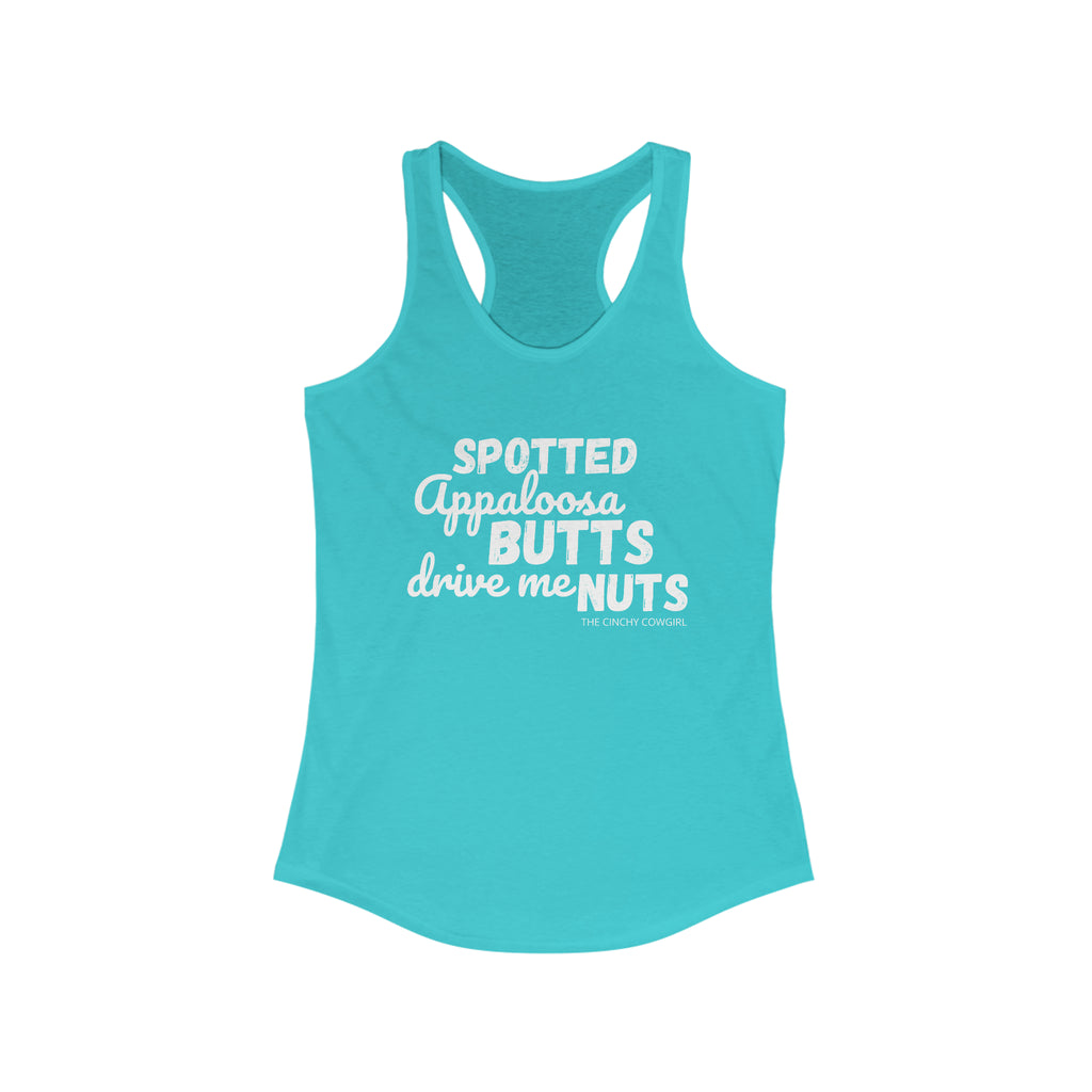 Appaloosa Butts Racerback Tank tcc graphic tee Printify S Solid Tahiti Blue 