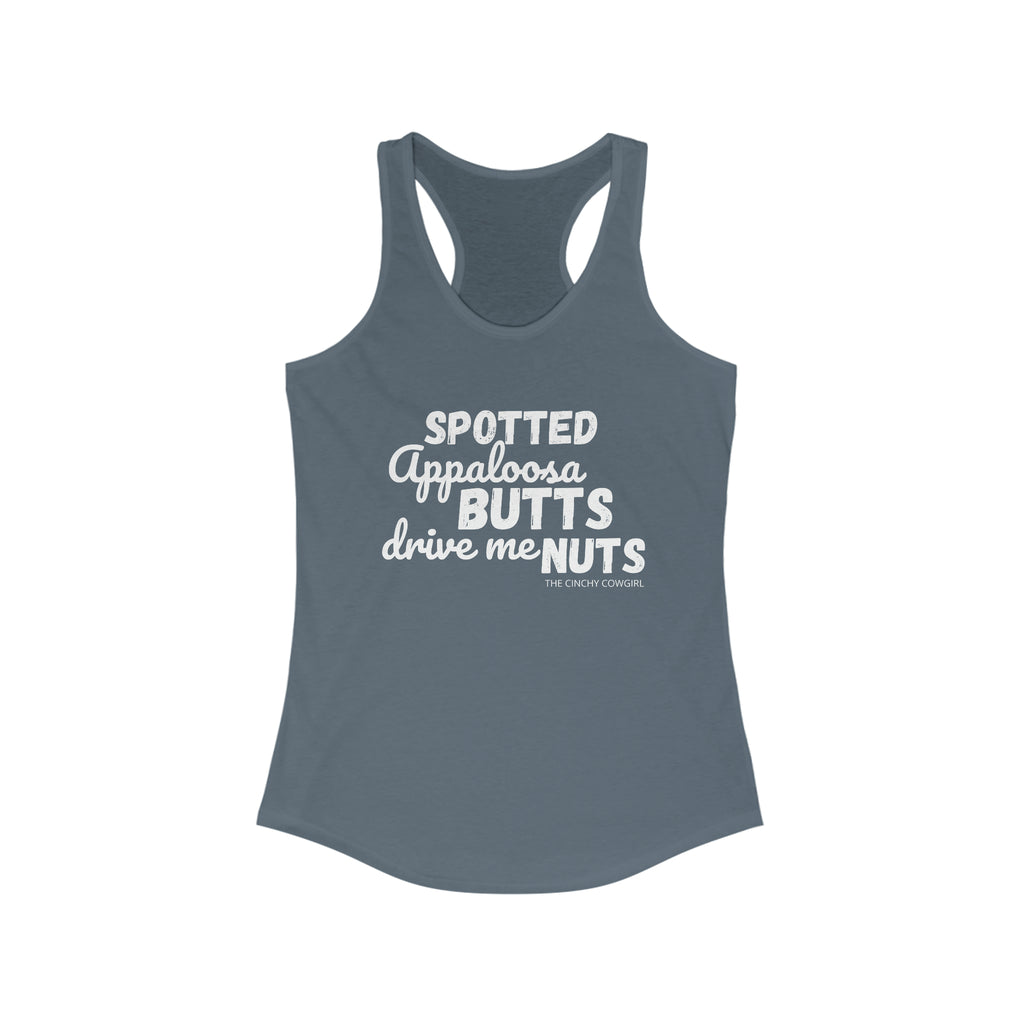 Appaloosa Butts Racerback Tank tcc graphic tee Printify XS Solid Indigo 