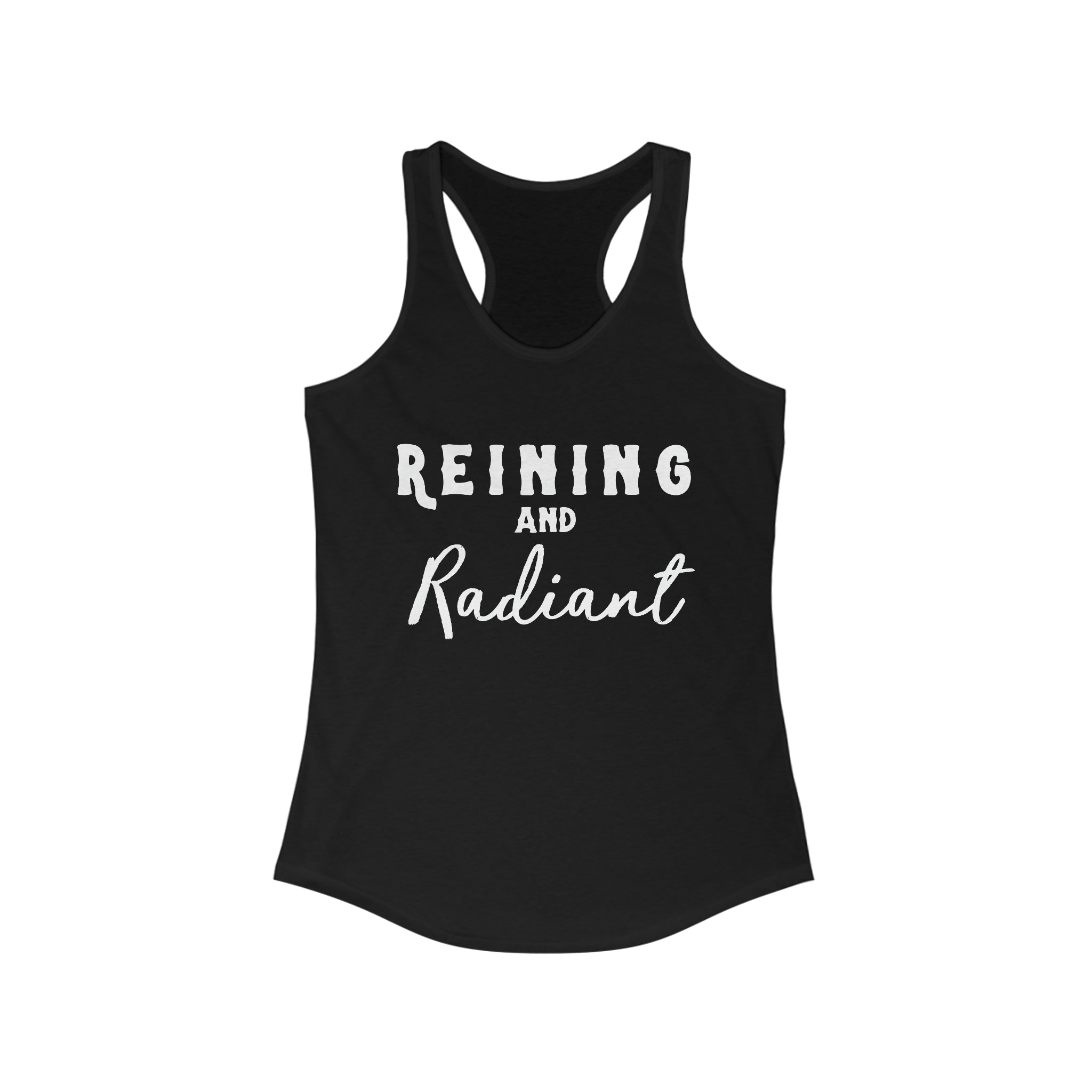 Reining & Radiant Racerback Tank Horse Riding Discipline Tee Printify XS Solid Black 