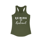 Reining & Radiant Racerback Tank Horse Riding Discipline Tee Printify XS Solid Military Green 