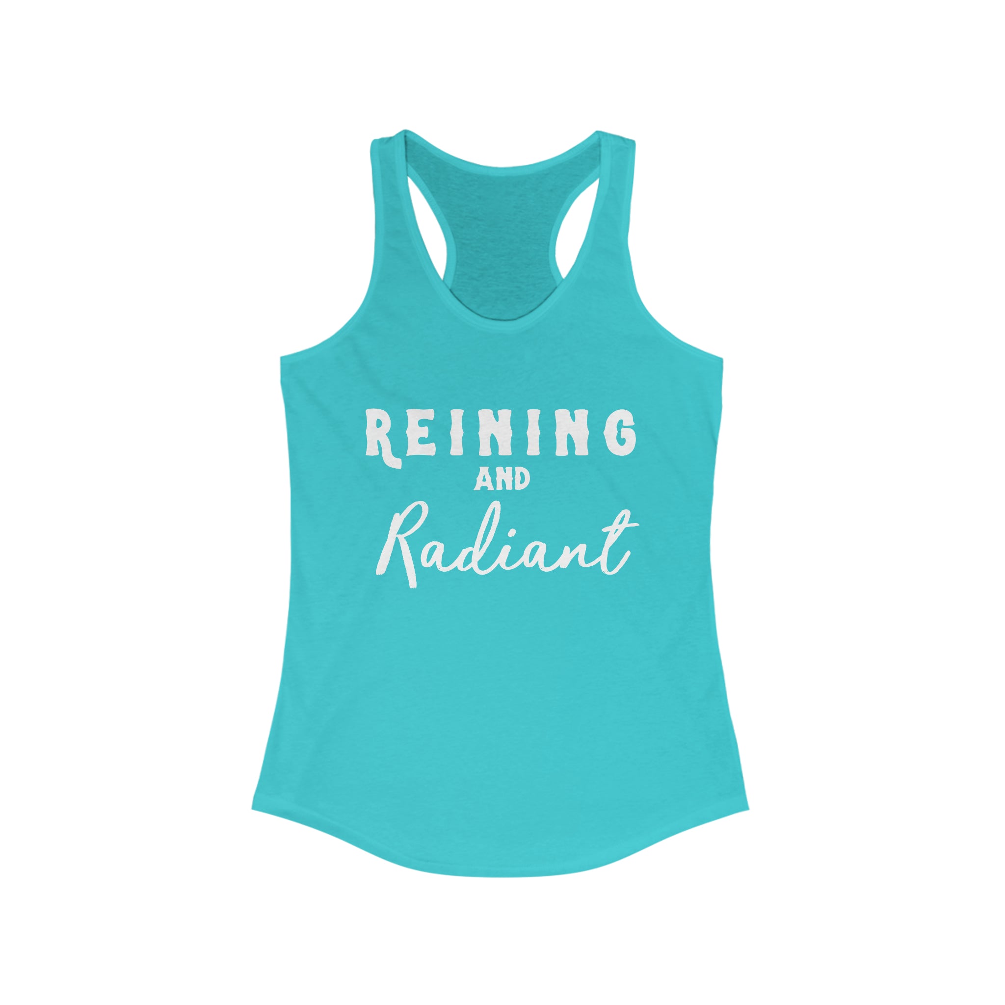 Reining & Radiant Racerback Tank Horse Riding Discipline Tee Printify XS Solid Tahiti Blue