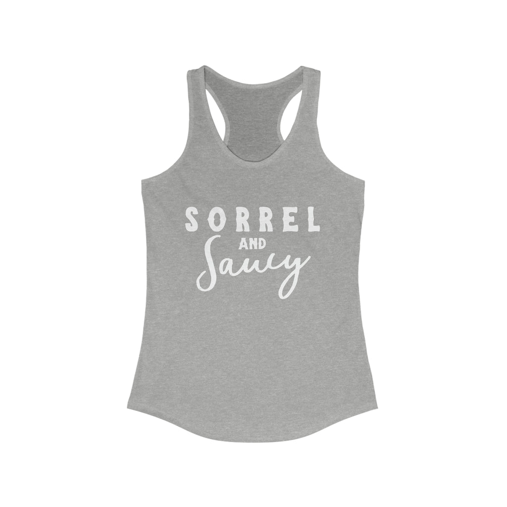 Sorrel & Saucy Racerback Tank Horse Color Shirts Printify   