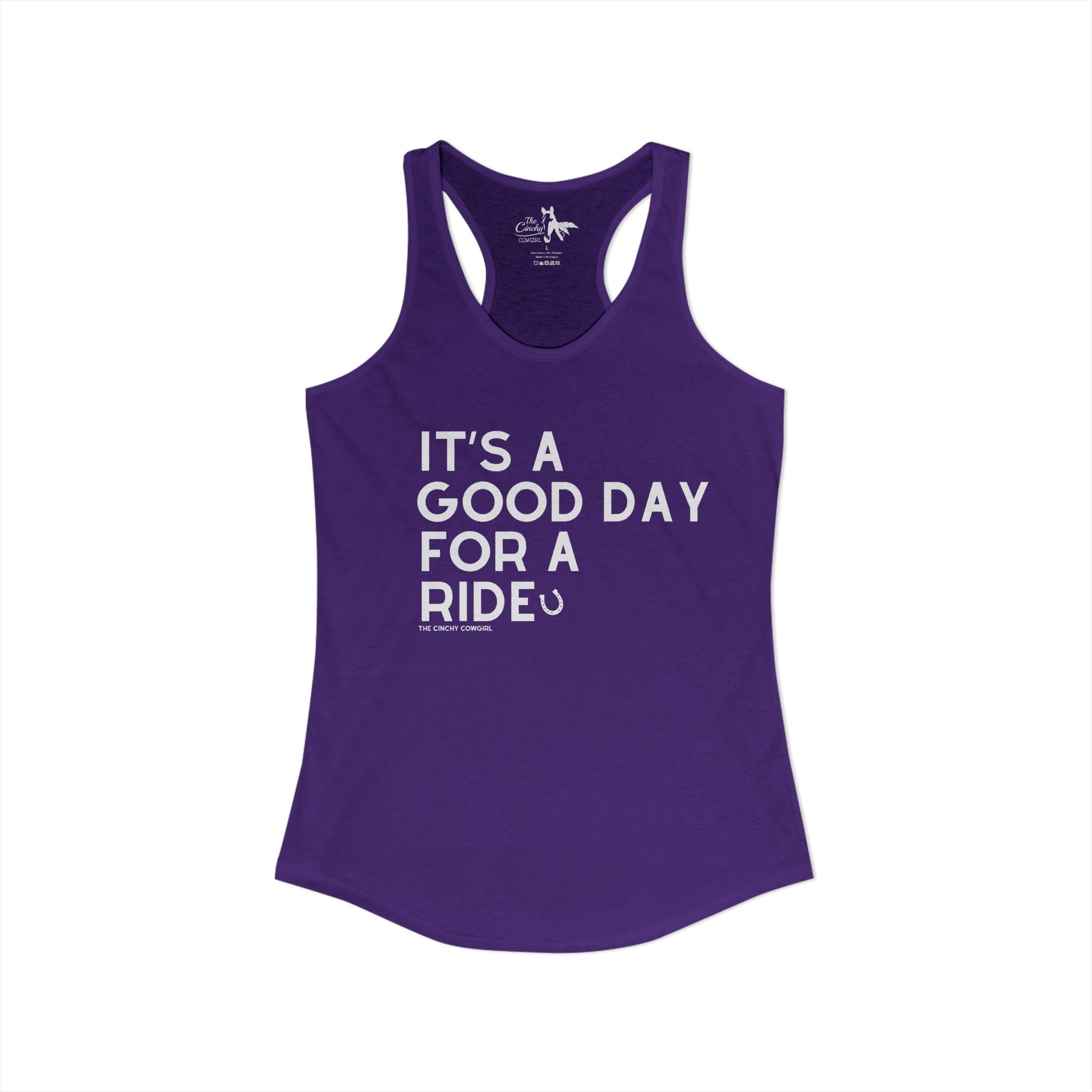 It's A Good Day For a Ride Tank Top Tank Top The Cinchy Cowgirl - Print XS Solid Purple Rush