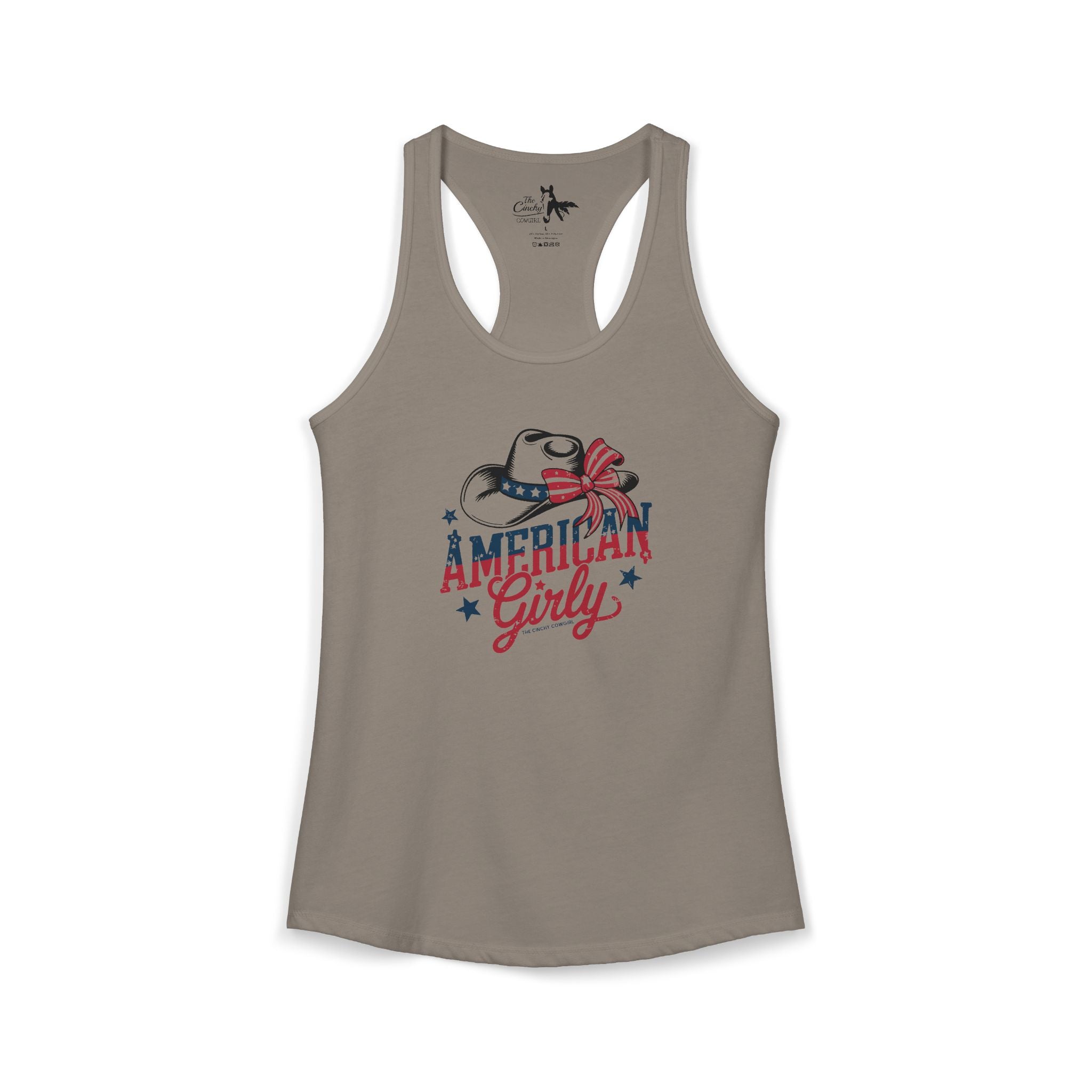 American Girly Tank Top Tank Top The Cinchy Cowgirl - Print XS Solid Warm Gray