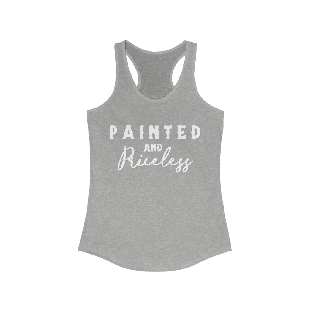 Painted & Priceless Racerback Tank Horse Color Shirts Printify XS Heather Grey 