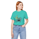 Turquoise Cactus Corgi Short Sleeve Graphic Tee [Multiple Colors] T-Shirt Printify