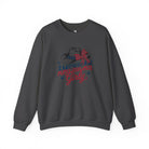 American Girly Fleece Pullover Sweatshirt The Cinchy Cowgirl - Print S Dark Heather
