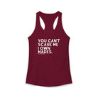 You Can't Scare Me I Own Mares Tank Tank Top The Cinchy Cowgirl - Print XS Solid Cardinal Red