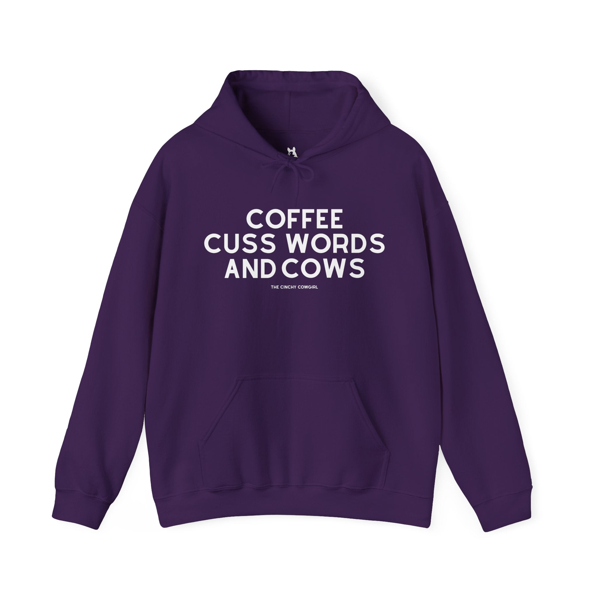 Coffee, Cuss Words and Cows Hoodie Hoodie The Cinchy Cowgirl - Print Purple S