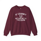 If Cranky, Return Me To The Barn Fleece Pullover Sweatshirt The Cinchy Cowgirl - Print S Maroon