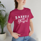 Barrels & Blessed Short Sleeve Tee Horse Riding Discipline Tee Printify Berry XS 