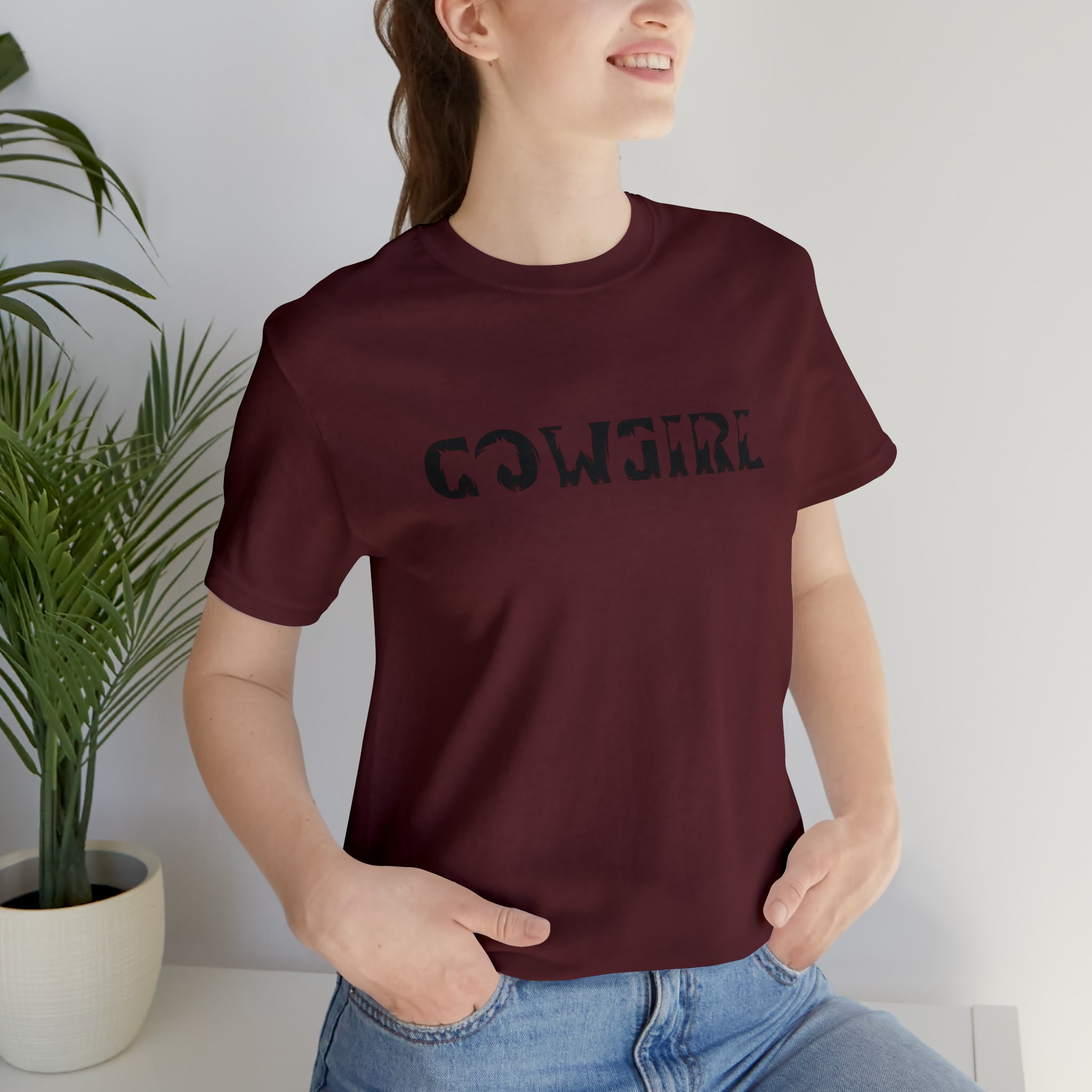 Cowgirl Short Sleeve Tee tcc graphic tee Printify Maroon XS 