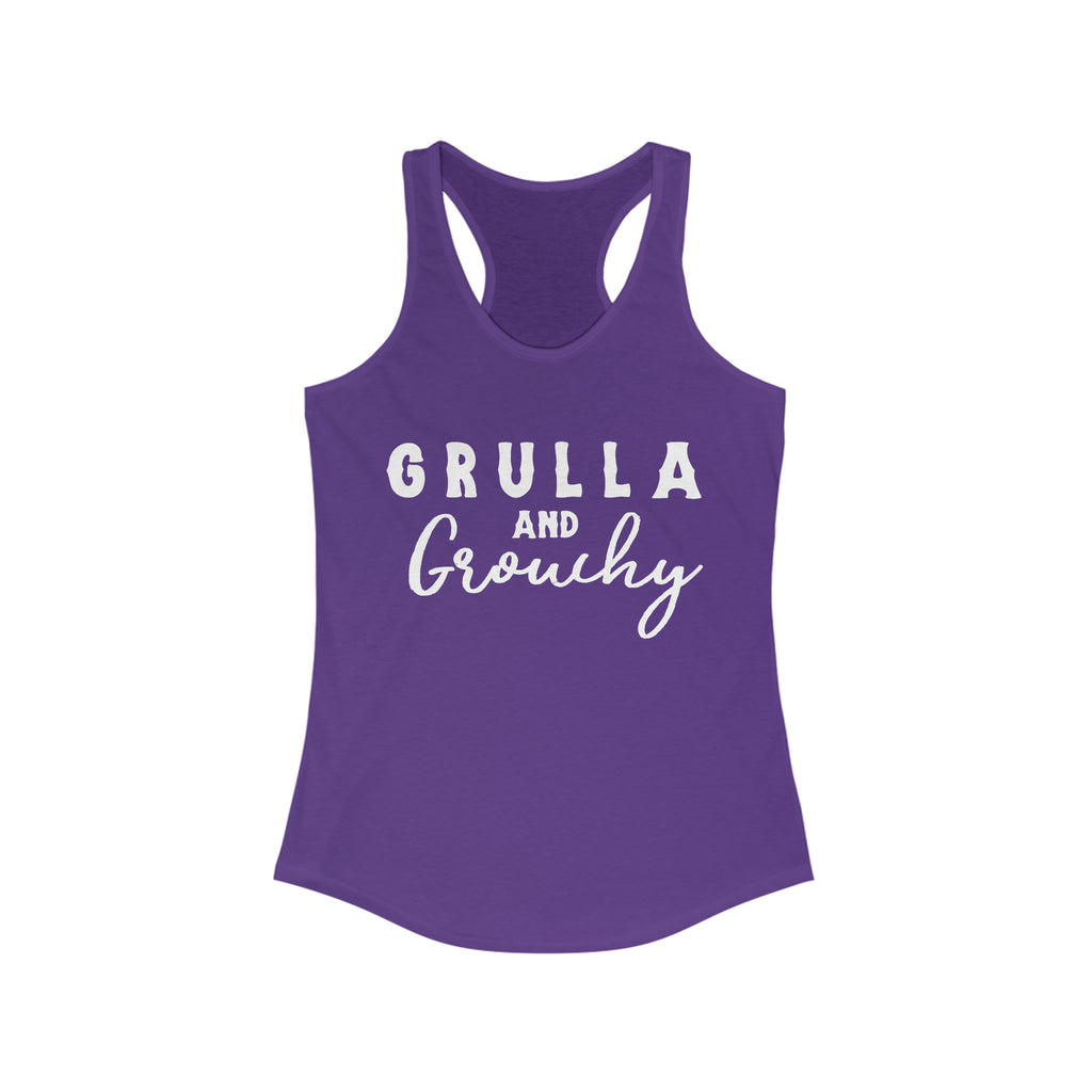 Grulla & Grouchy Racerback Tank Horse Color Shirts Printify S Solid Purple Rush 