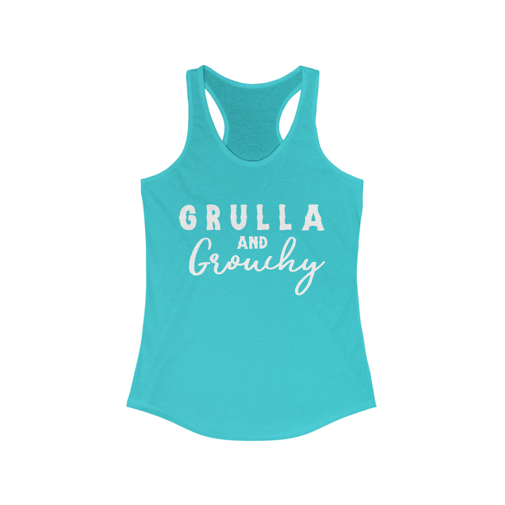 Grulla & Grouchy Racerback Tank Horse Color Shirts Printify XS Solid Tahiti Blue 