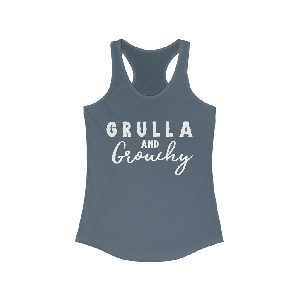 Grulla & Grouchy Racerback Tank Horse Color Shirts Printify XS Solid Indigo 