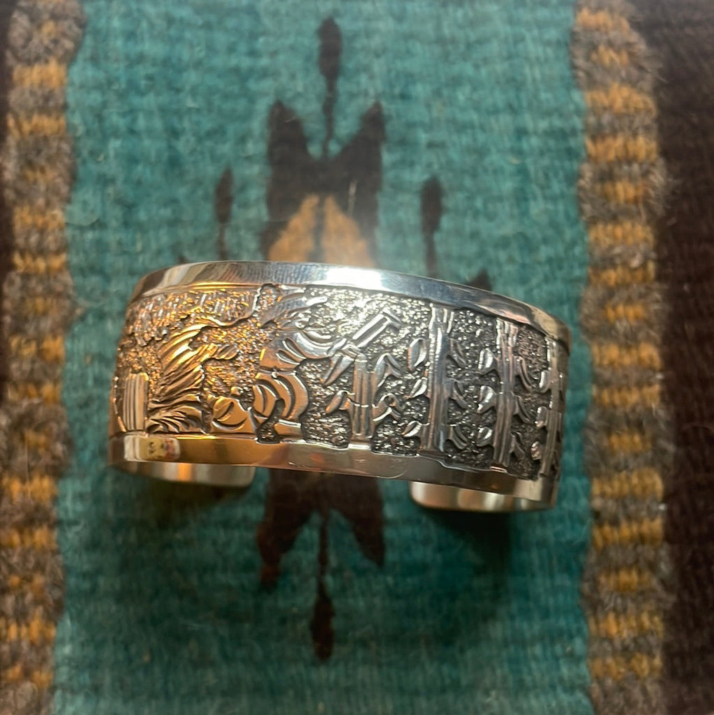 Navajo Sterling Silver Cuff Bracelet NT jewelry Nizhoni Traders LLC   
