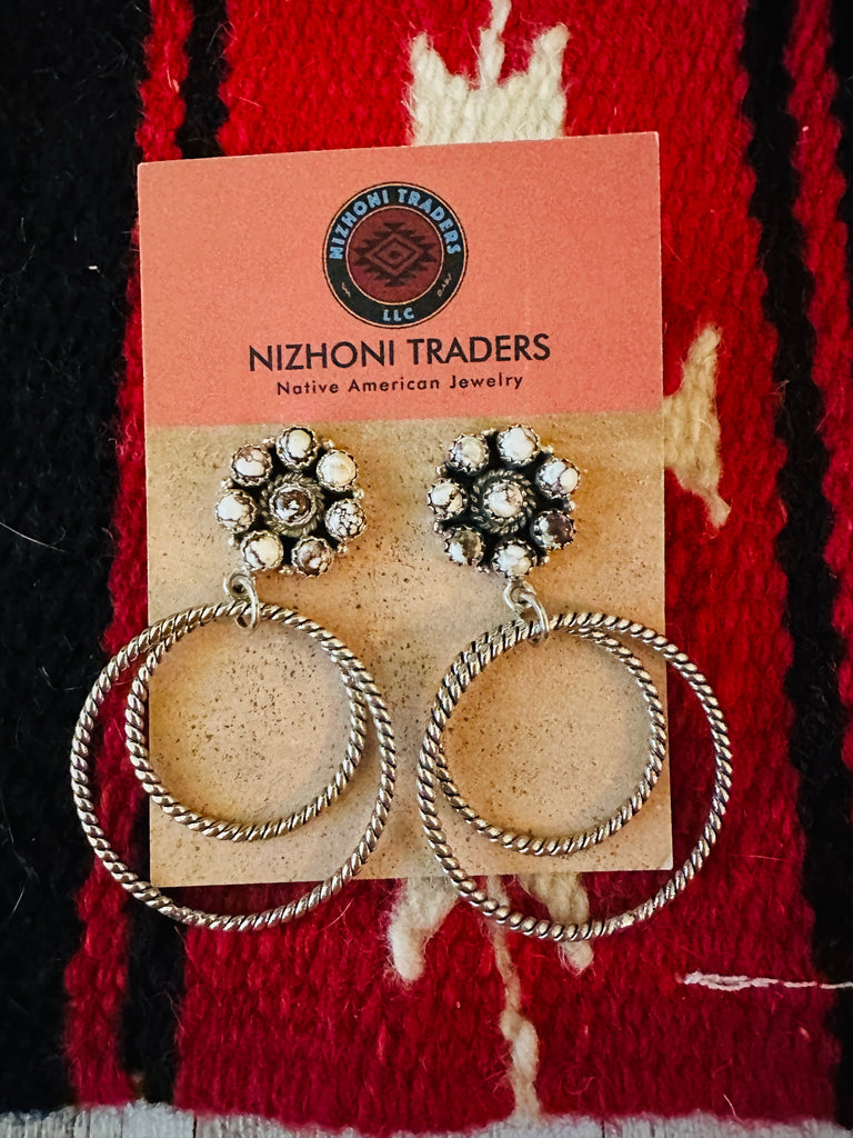 Wild Floral Cluster Hoop Earrings NT jewelry Nizhoni Traders LLC   