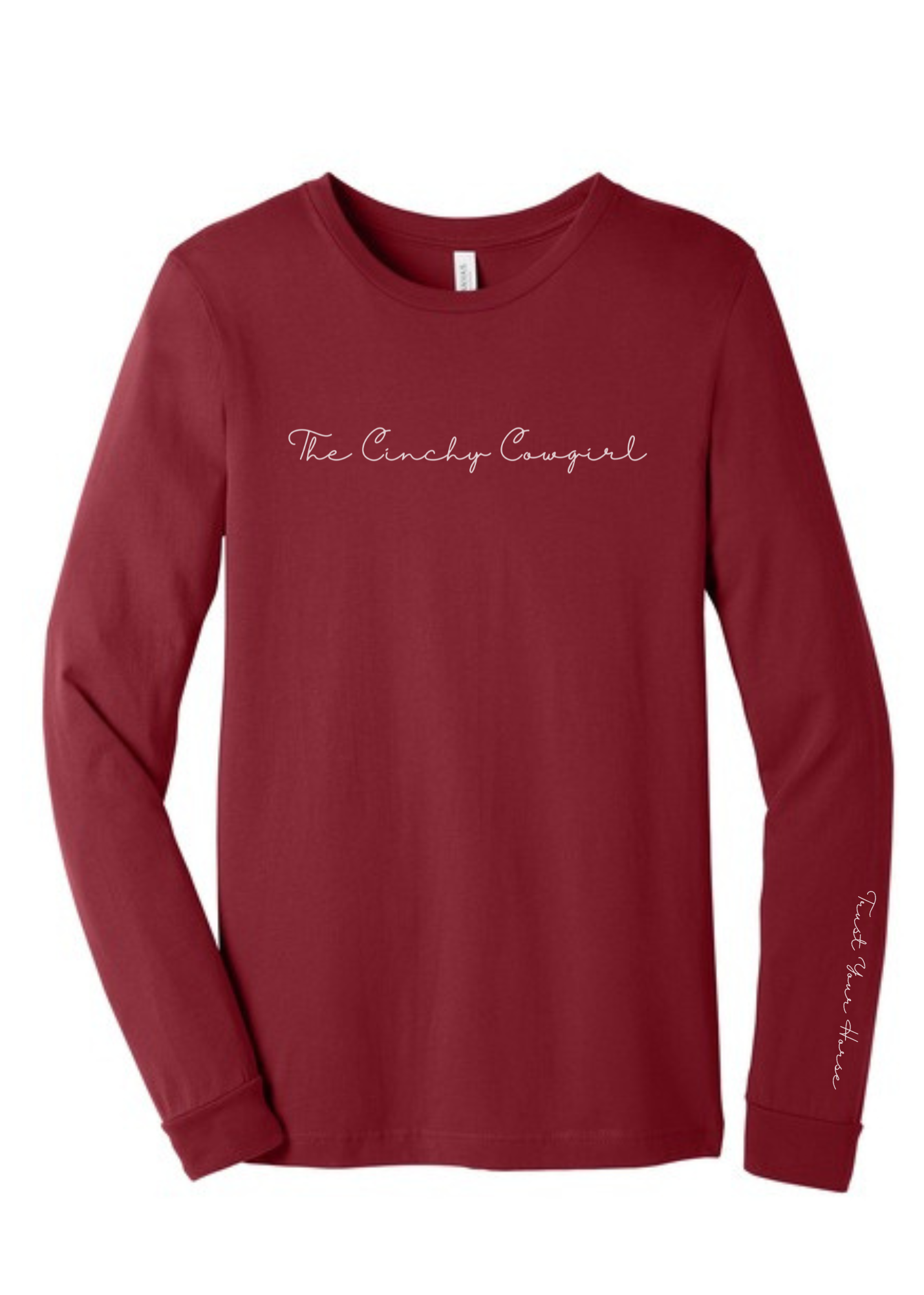 Trust Your Horse Long Sleeve Graphic Tee graphic tee long sleeve The Cinchy Cowgirl Small Heather Cardinal