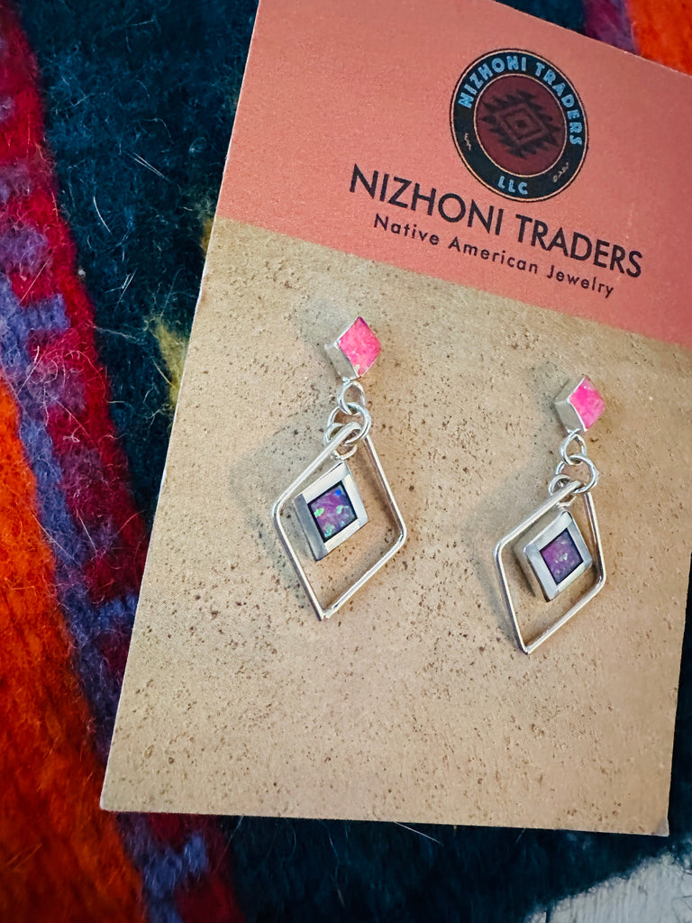 Diamond in the Desert Dangle Earrings NT jewelry Nizhoni Traders LLC   