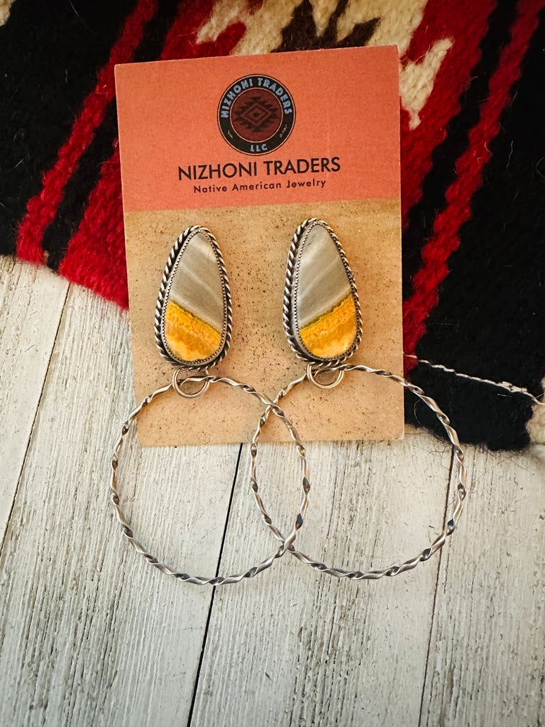 The Busy Bee Hoop Earrings NT jewelry Nizhoni Traders LLC   