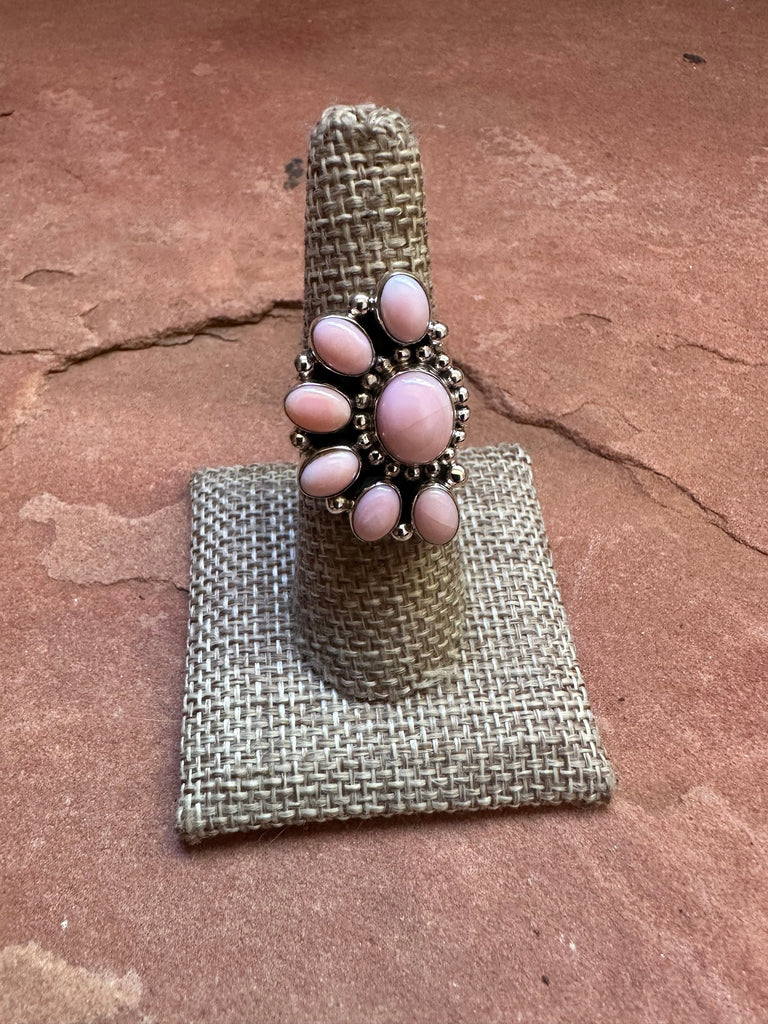 Handmade Pink Conch And Sterling Silver Adjustable Crescent Ring Jewelry & Watches:Ethnic, Regional & Tribal:Native American:Rings Nizhoni Traders LLC   
