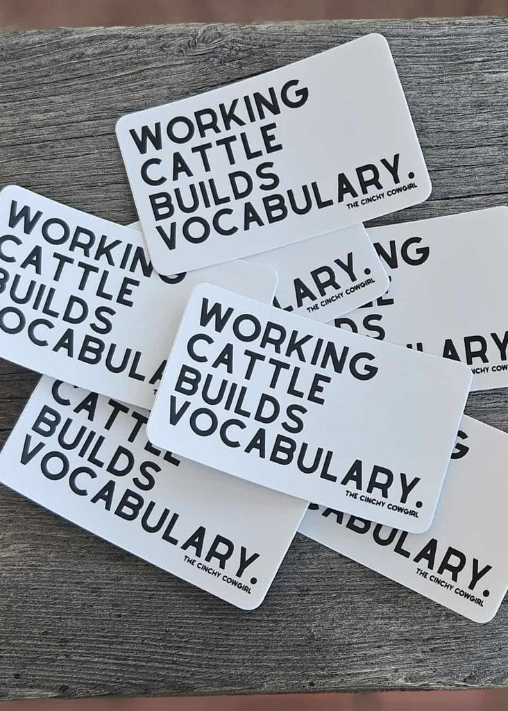 Working Cattle Builds Vocabulary Sticker Sticker The Cinchy Cowgirl