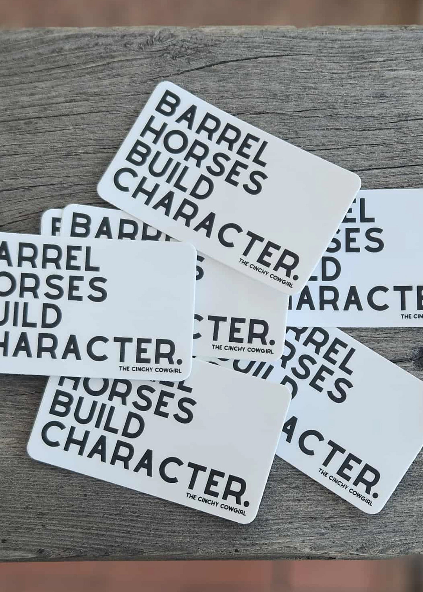 Barrel Horses Build Character Sticker Sticker The Cinchy Cowgirl