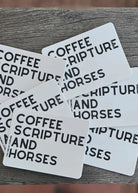 Coffee Scripture Horses Sticker Sticker The Cinchy Cowgirl