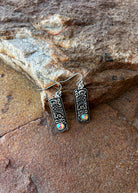 Antique Silver Color with AB Stone Dangle Earrings Earrings Blue Tortoise